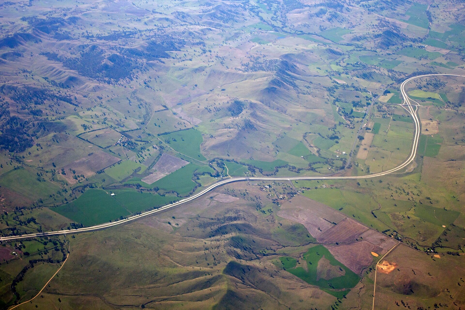 The Hume Highway near Gundagai, New South Wales, a typical interstate towing route
